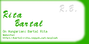rita bartal business card